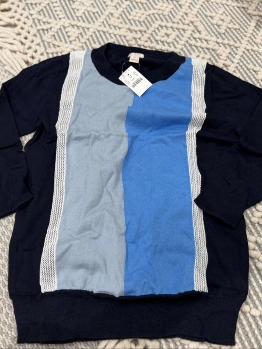 J.Crew Women's Colorblock Cotton Sweater XS Striped NWT